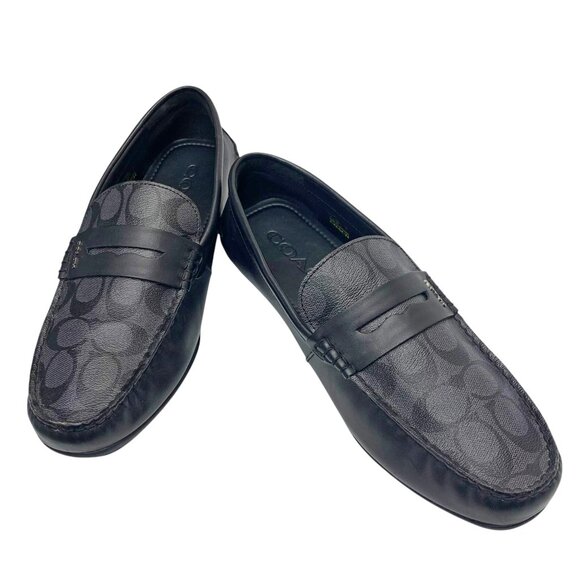 Coach Mott Signature PVC G2983 Black Leather Driver Loafer - Picture 7 of 11